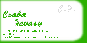 csaba havasy business card